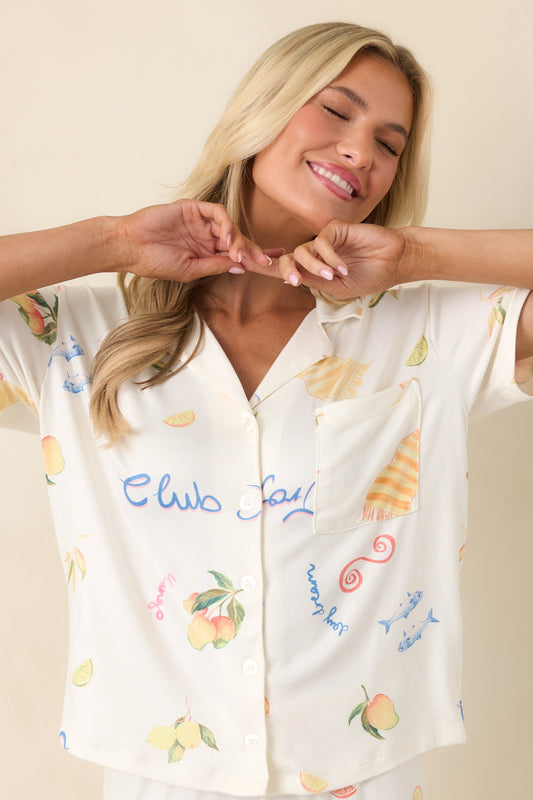 Z Supply Vanilla Ice Beach Days Pajama Top