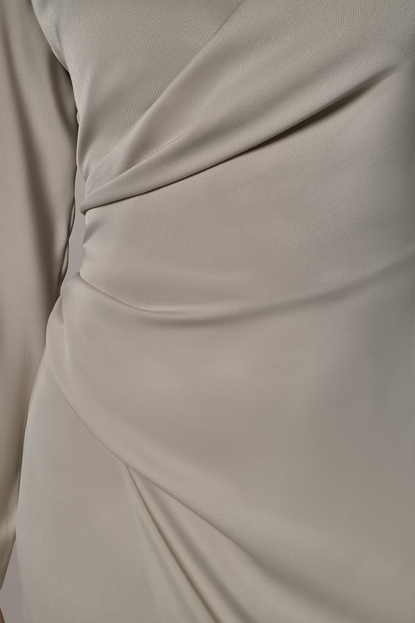 LONG SLEEVE WRAP-EFFECT SHIRT DRESS